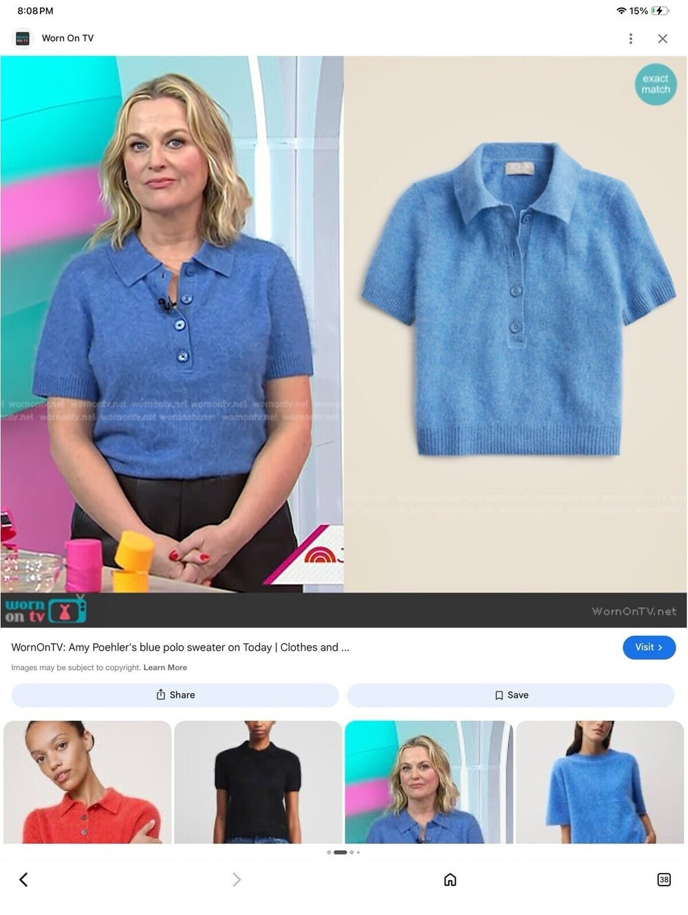 J.Crew Featherweight Cashmere Short-Sleeve Sweater-Polo in Neon Primrose L - Picture 5 of 5